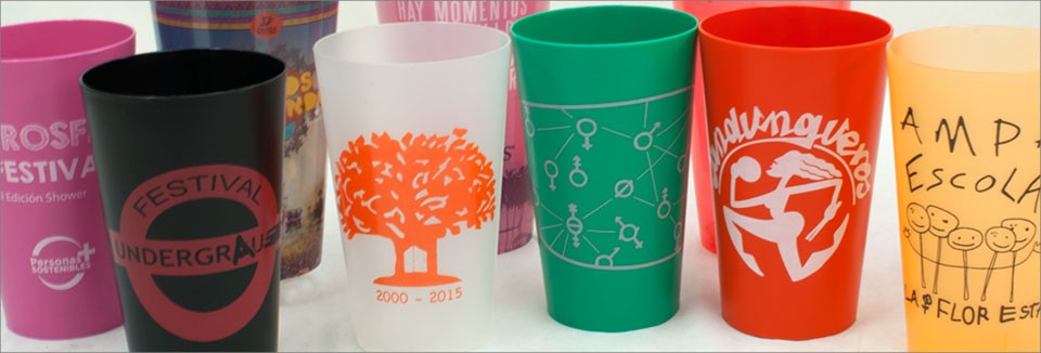 Vasos de plástico personalizados reutilizables reciclables